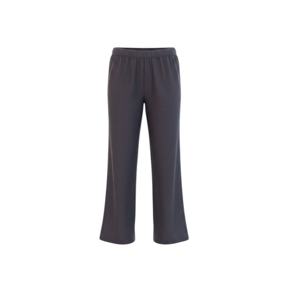 Chico's 100% Linen Pant Black Pull On Wide Leg Back Pockets size 1  S  8 10 Long
